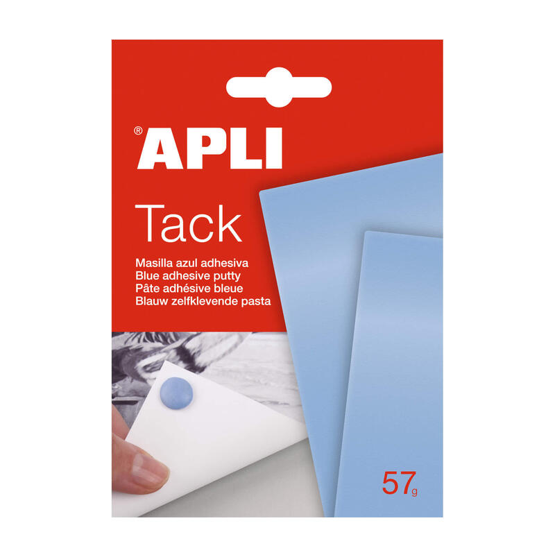Pack De 12 Unidades Apli Tack Masilla Azul 57g - Reutilizable - No Deja Residuos - Facil De Moldear Azul