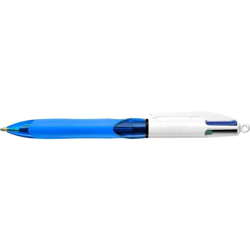 Pack De 12 Unidades Bic 4 Colours Grip Boligrafo De Bola Retractil Con Grip - Punta Media De 1mm - Trazo De 0.4mm -