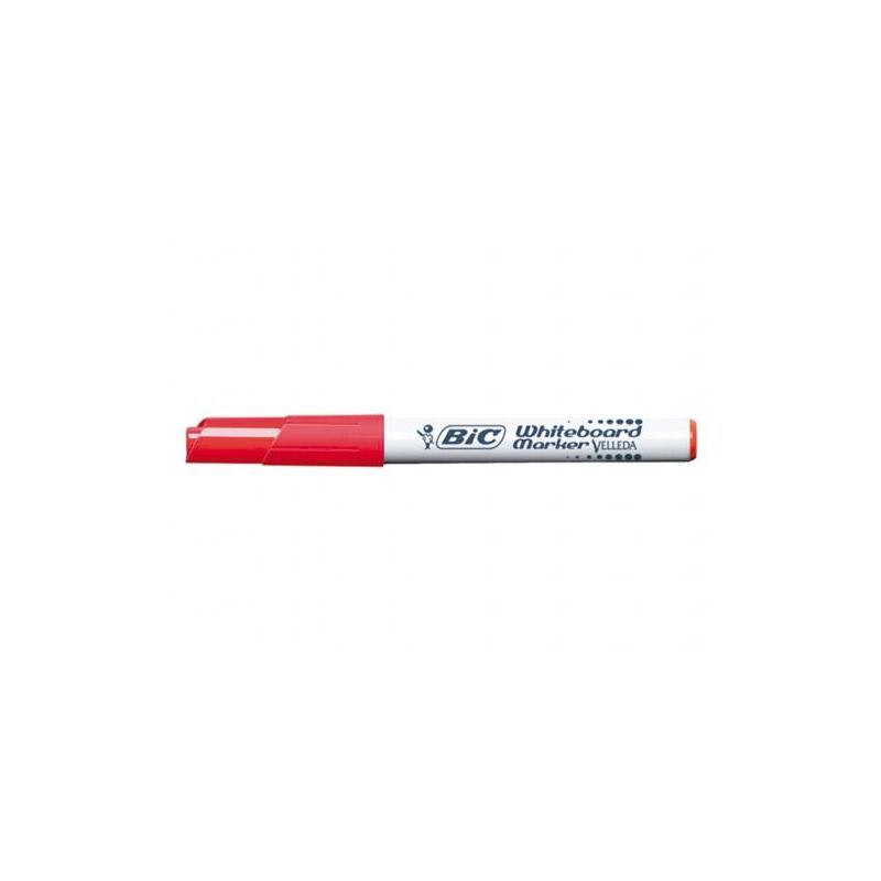Pack De 12 Unidades Bic Velleda 1741 Marcador Para Pizarra - Punta De 4.5 Mm - Trazo 1.4mm - Tinta Con Base De Acetona - Borrado Optimo - Larga Duracion - Color Rojo