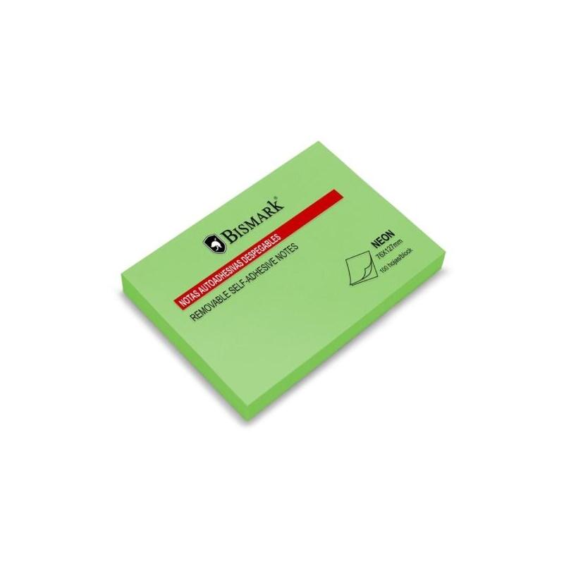 Pack De 12 Unidades Bismark Bloc De 100 Notas Adhesivas 76x127mm - Verde Neon