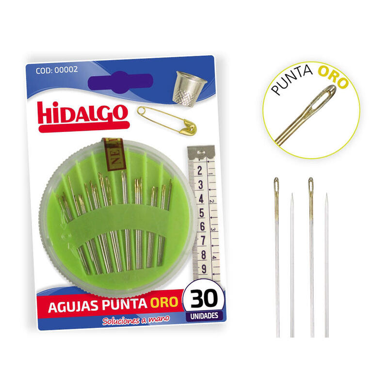 Pack De 12 Unidades - Blister 30 Agujas Punta Oro Extra Hidalgo Modelos Surtidos