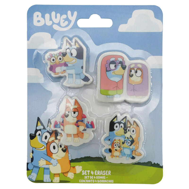 Pack De 12 Unidades Blister 4 Gomas Borrar Bluey
