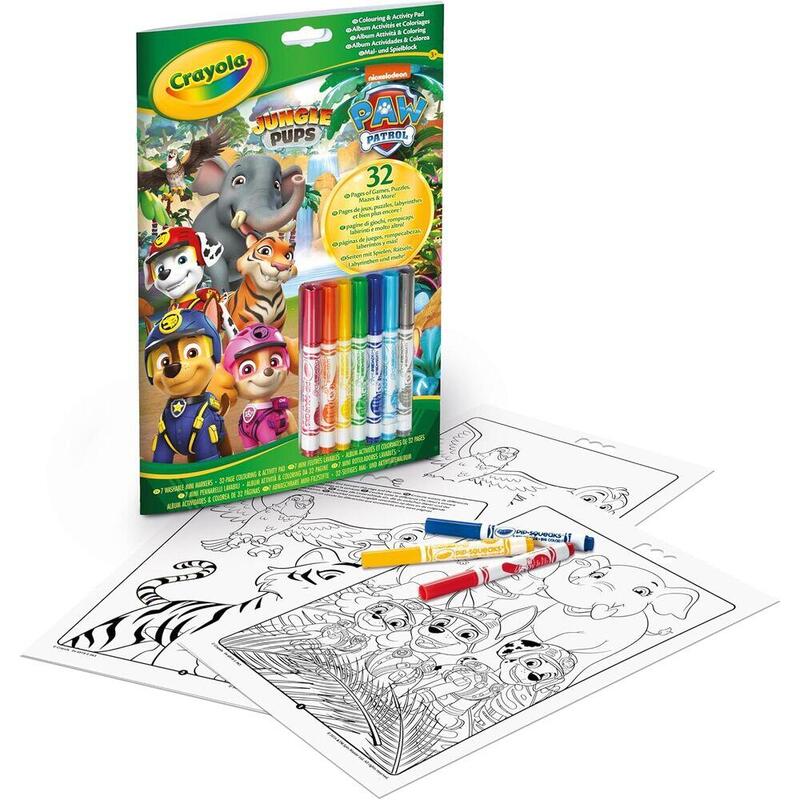 Pack De 12 Unidades - Blister 7 Rotuladores + Libro Actividades Jungle Pups Patrulla Canina Paw Patrol Crayola