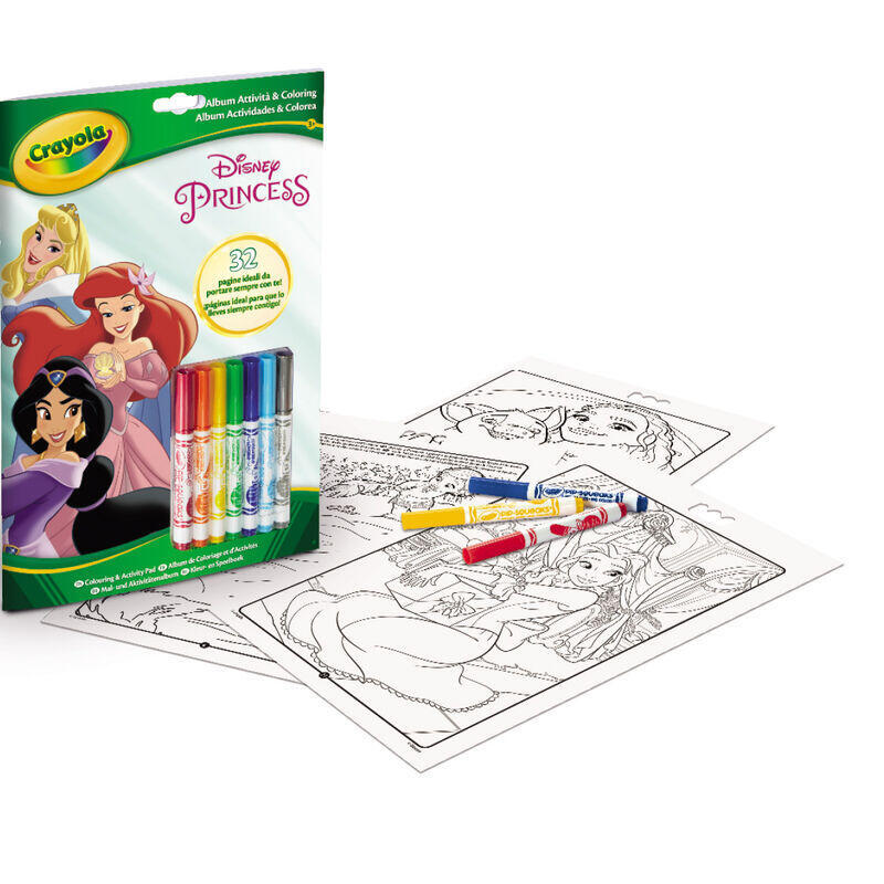 Pack De 12 Unidades - Blister 7 Rotuladores + Libro Actividades Princesas Disney Crayola
