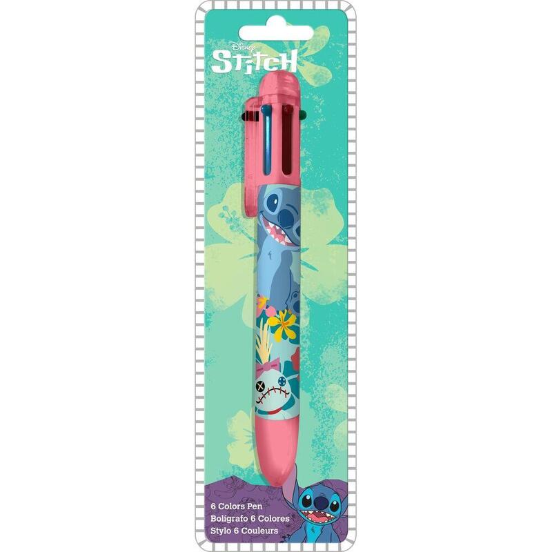 Pack De 12 Unidades - Boligrafo 6 Colores Stitch Disney