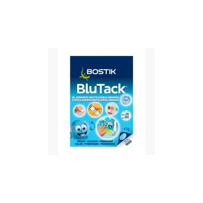 Pack De 12 Unidades Bostik Masilla Adhesiva Reutilizable Blu Tack Original 45gr Azul
