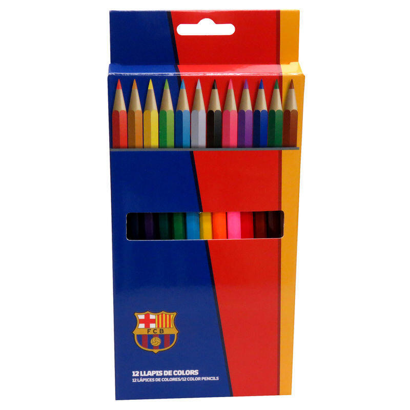 Pack De 12 Unidades - Caja Lapices Colores Fc Barcelona