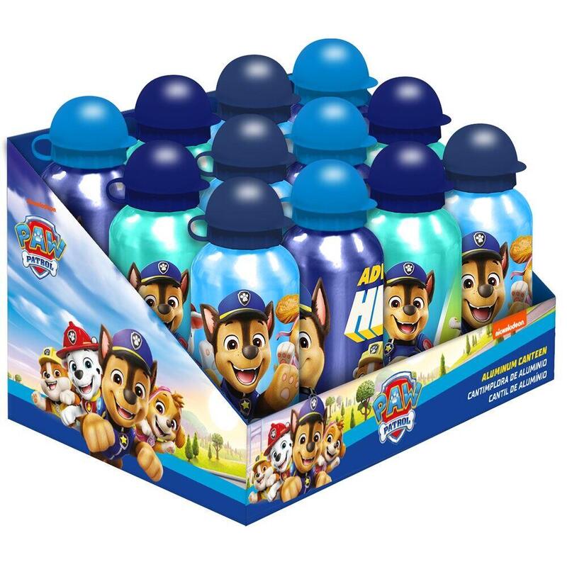 Pack De 12 Unidades Cantimplora Aluminio Patrulla Canina Paw Patrol 500ml Surtido
