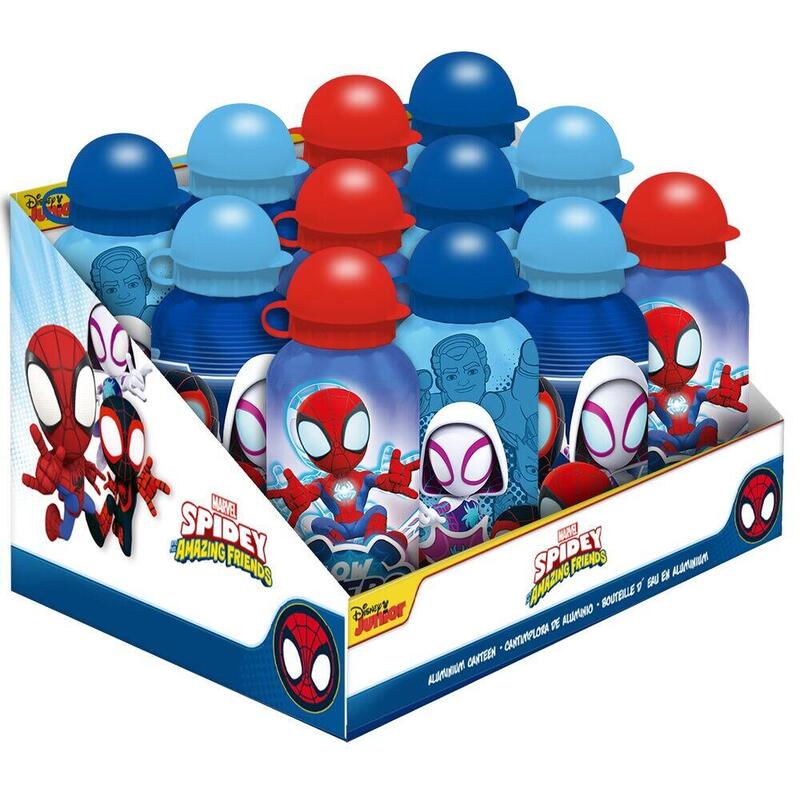 Pack De 12 Unidades - Cantimplora Aluminio Spidey The Amazing Friends Marvel 500ml Surtido