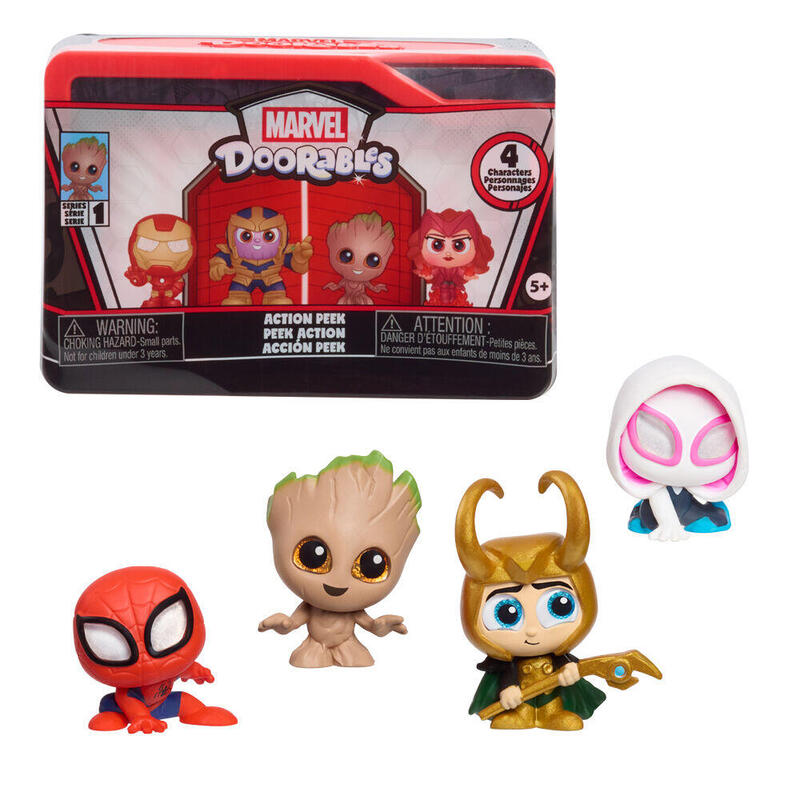 Pack De 12 Unidades - Capsula Sorpresa 4 Figuras Action Mini Peek Marvel Doorables Surtido