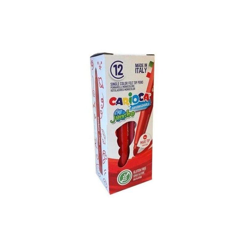 Pack De 12 Unidades Carioca Jumbo Rotulador - Cuerpo Octogonal Maxi - Tinta Superlavable - Punta Maxi 6mm Bloqueada -