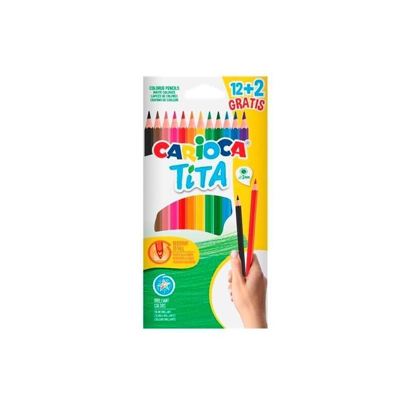 Pack De 12 Unidades Carioca Lápices De Colores Tita C/Surtidos Estuche 12+2 Ud Gratis