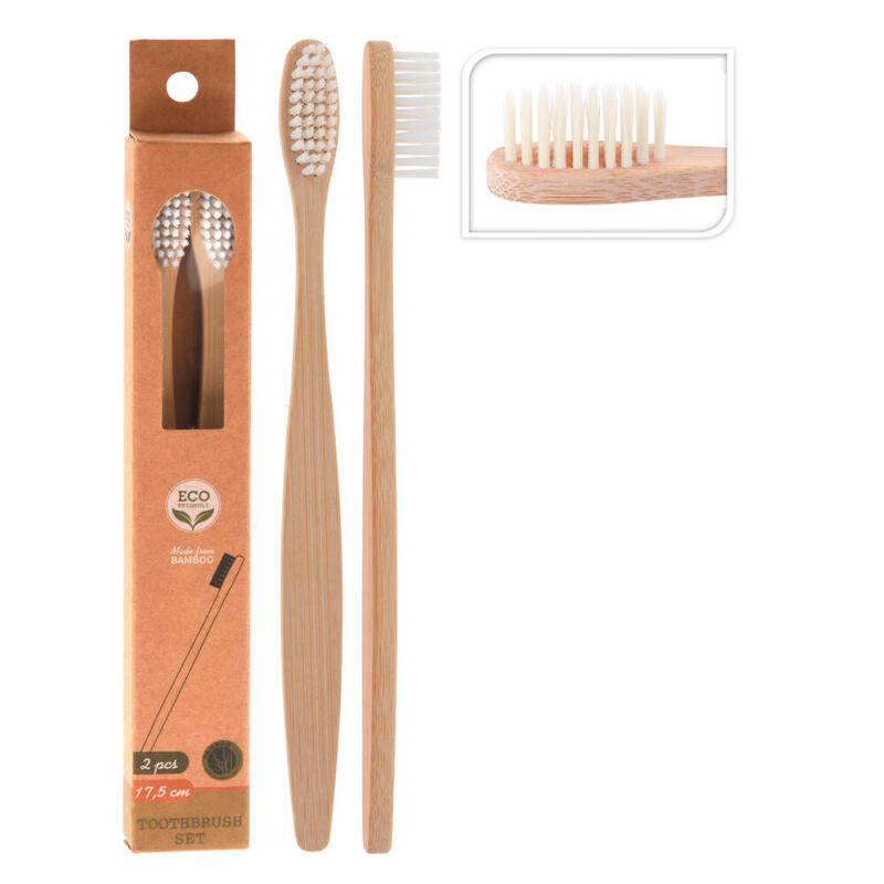 Pack De 12 Unidades - Cepillo Dientes Cuerpo Bambu Cerdas Nylon 2 Unid.