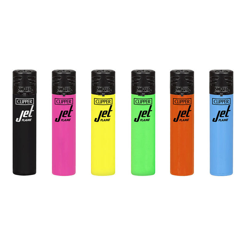 Pack De 12 Unidades - Encendedor Clipper Jet Flame Llama Antiviento Shiny Colores Surtidos Ckj1a001h