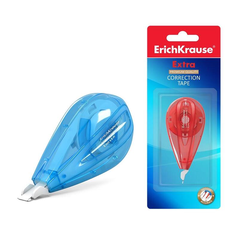 Pack De 12 Unidades Erichkrause Cinta Correctora Extra - Ideal Para Correccion Rapida Y Segura - Secado Inmediato - Color Variado