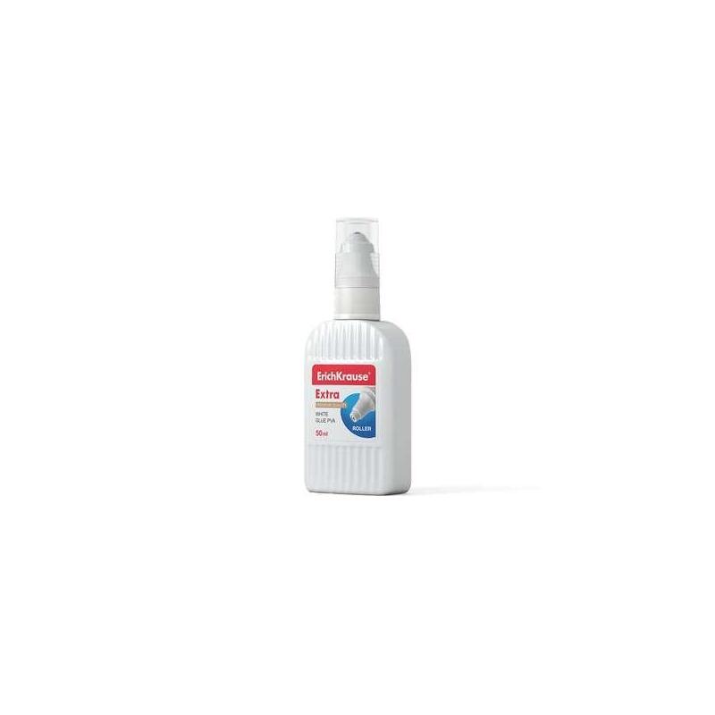 Pack De 12 Unidades Erichkrause Cola Blanca Pva Roller 50ml - Alta Capacidad Adhesiva - Aplicador De Rodillo - No