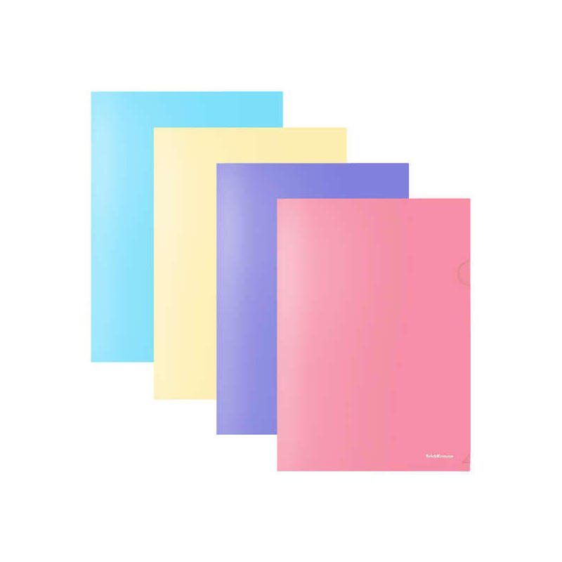 Pack De 12 Unidades Erichkrause Dossiers Uñero Fizzy Pastel - A4 Opaco - Surtido