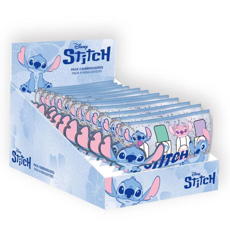 Pack De 12 Unidades - Estuche 4 Subrayadores Stitch Disney Surtido