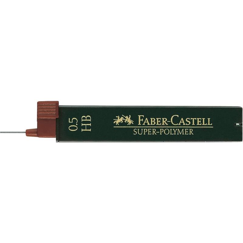 Pack De 12 Unidades Faber-Castell 9065 Pack De 12 Minas Super-Polymer Para Portaminas 0.5 Hb - Resistentes Y Suaves