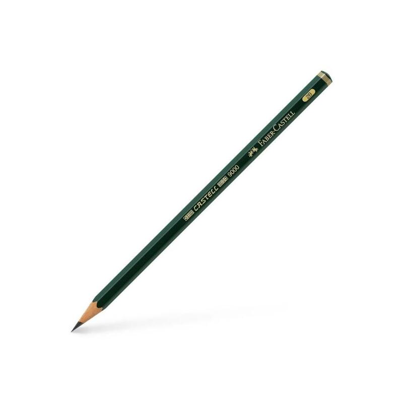 Pack De 12 Unidades Faber-Castell Castell 9000 Lapiz De Grafito 2b - Mina Resistente A La Rotura - Ecologico
