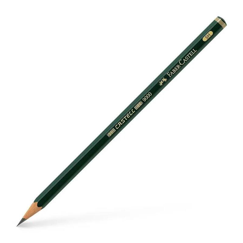 Pack De 12 Unidades Faber-Castell Castell 9000 Lapiz De Grafito 5h - Mina Resistente A La Rotura - Ecologico