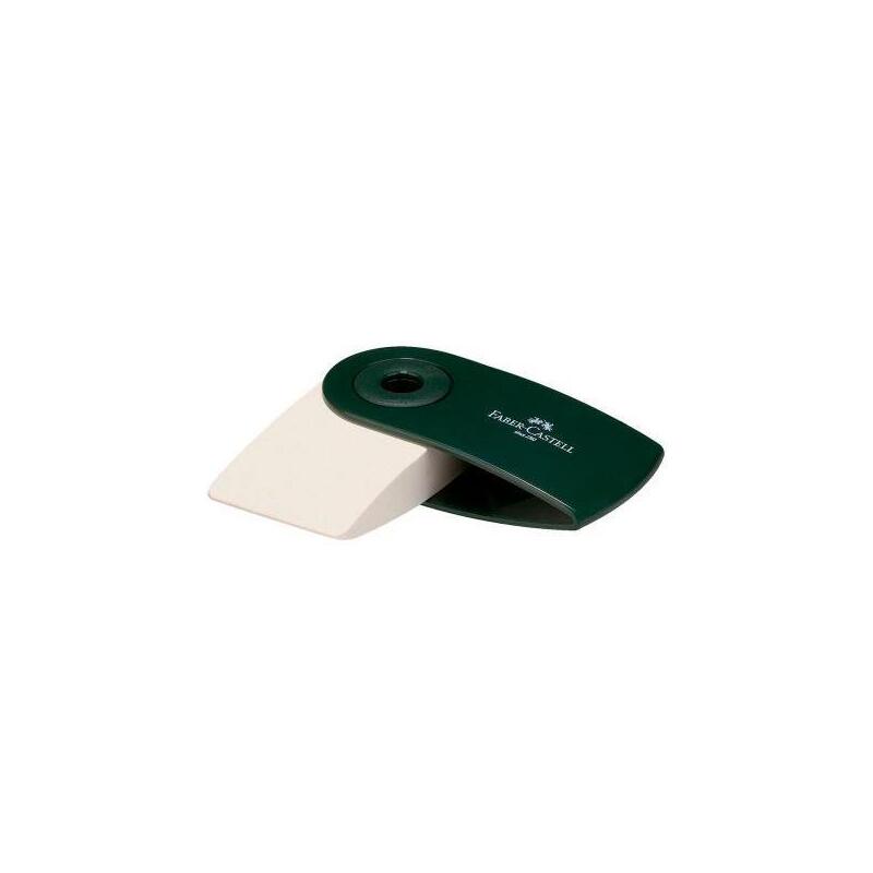 Pack De 12 Unidades Faber Castell Goma De Borrar Sleeve Con Funda Verde