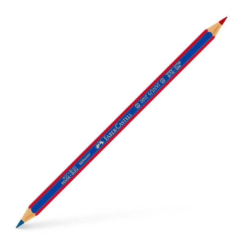Pack De 12 Unidades Faber-Castell Janus Lapiz Fino Bicolor Hexagonal - Ecologico - Resistente A La Rotura - Color Rojo/Azul
