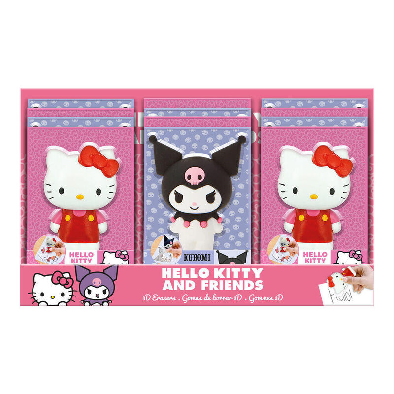 Pack De 12 Unidades - Goma Borrar 3d Hello Kitty And Friends Surtido