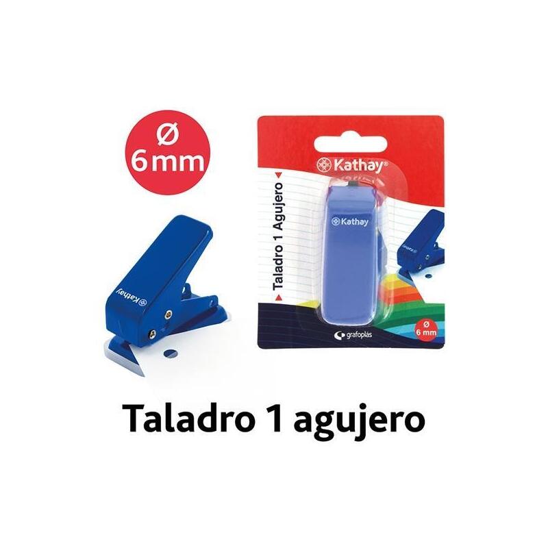 Pack De 12 Unidades Grafoplás Taladro Kathay 1 Agujero Ø6mm 10 Hojas Azul Blíster