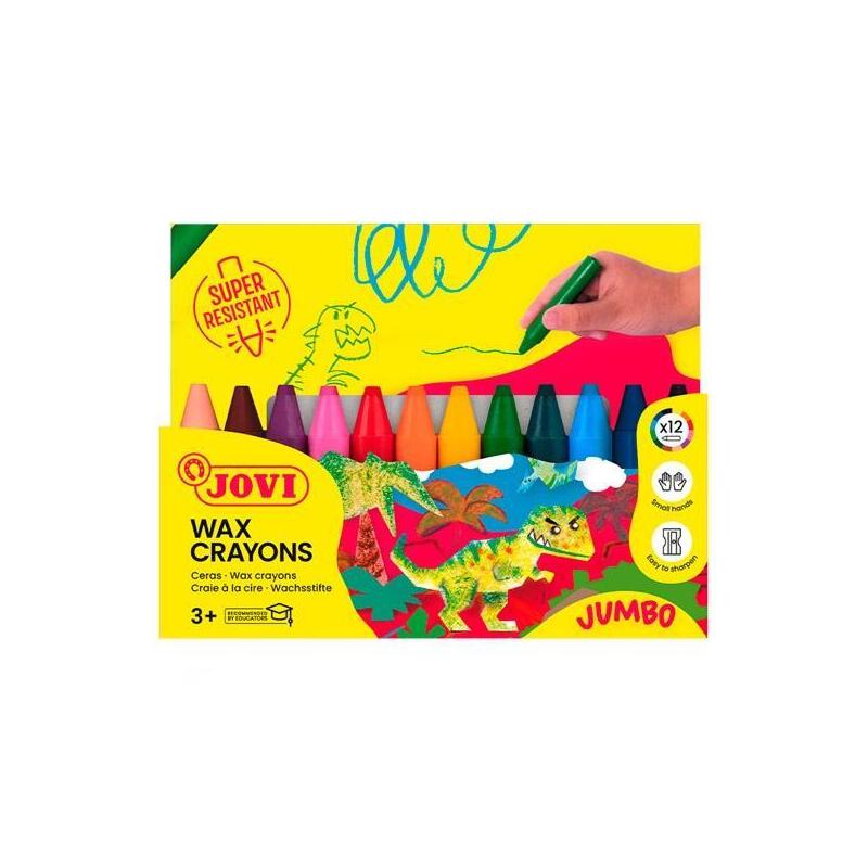 Pack De 12 Unidades Jovi Ceras Wax Crayons Jumbo Colores Surtidos Estuche 12 Ud