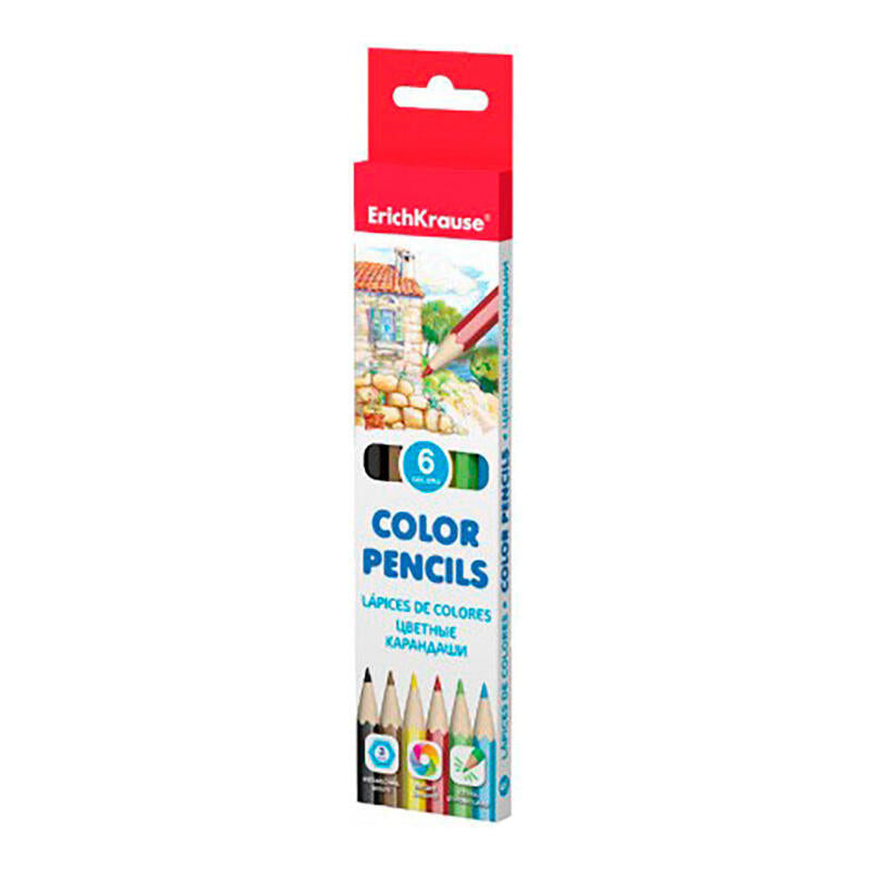 Pack De 12 Unidades - Lápices De Colores Hexagonal Caja De 6 Uds