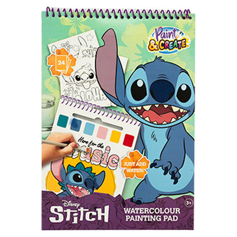 Pack De 12 Unidades - Libro Dibujo + Acuarelas Y Pincel Stitch Disney