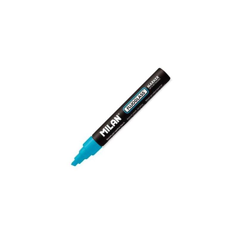 Pack De 12 Unidades Milan Fluoglass Rotulador Borrable Azul