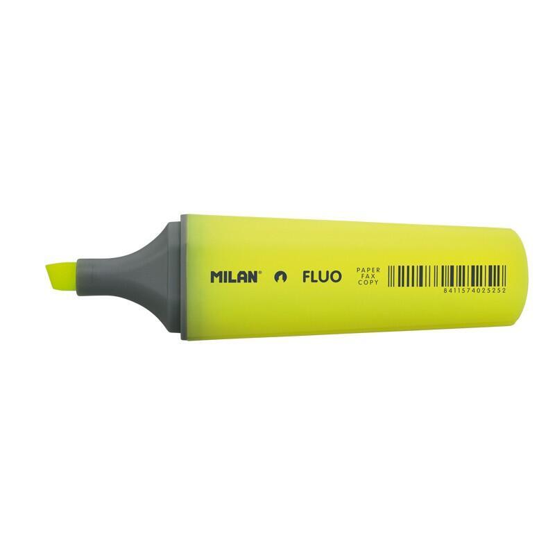 Pack De 12 Unidades Milan Marcador Fluorescente - Punta Biselada 1 - 4.8mm - Color Amarillo
