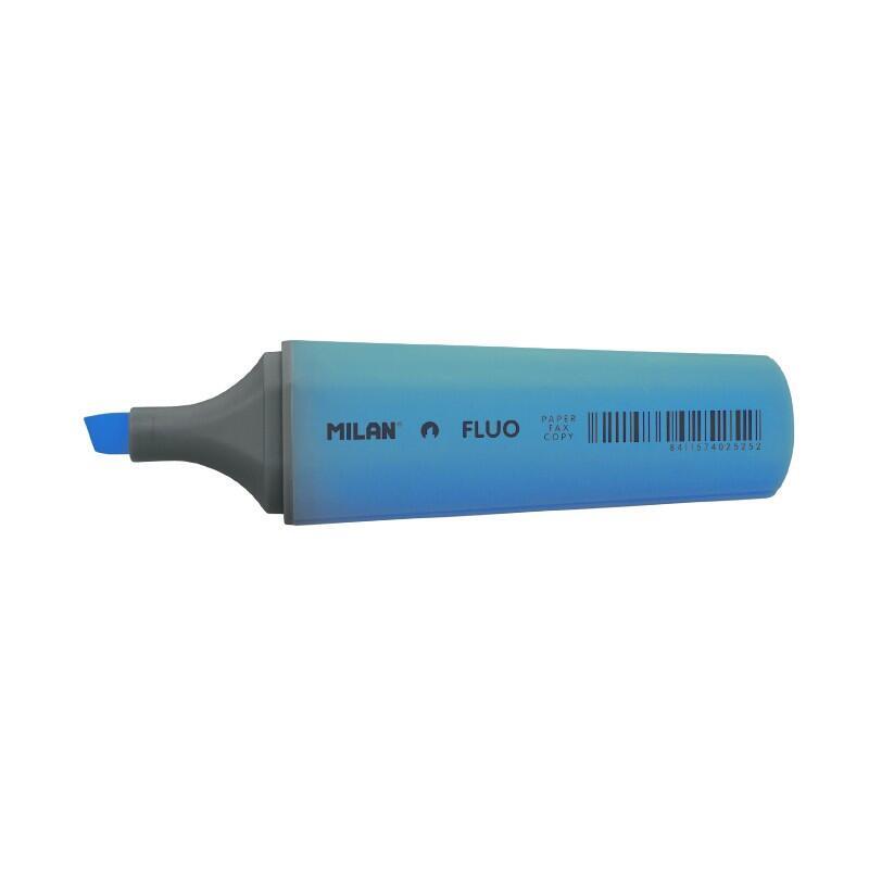 Pack De 12 Unidades Milan Marcador Fluorescente - Punta Biselada 1 - 4.8mm - Color Azul