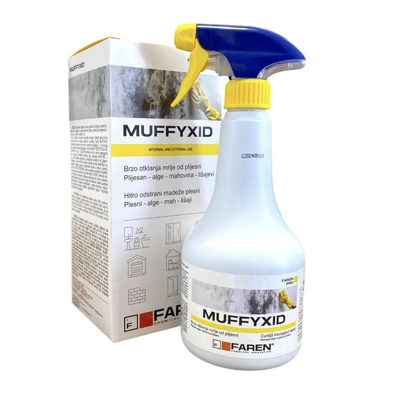 Pack De 12 Unidades - Muffyxid Box 500ml Eliminador Moho Desinfectante Con Cloro Activo