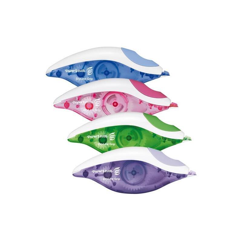 Pack De 12 Unidades Paper Mate Cinta Correctora Dryline 5mmx8,5m Colores Surtidos
