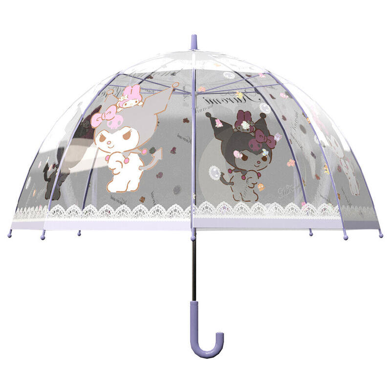 Pack De 12 Unidades - Paraguas Burbuja Manual Kuromi Hello Kitty 48cm