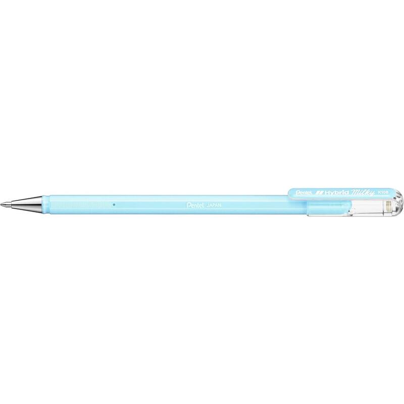 Pack De 12 Unidades Pentel Hybrid Milky Boligrafo De Bola - Punta Fina 0.8mm - Trazo 0.4mm - Tinta De Gel Opaca - Color