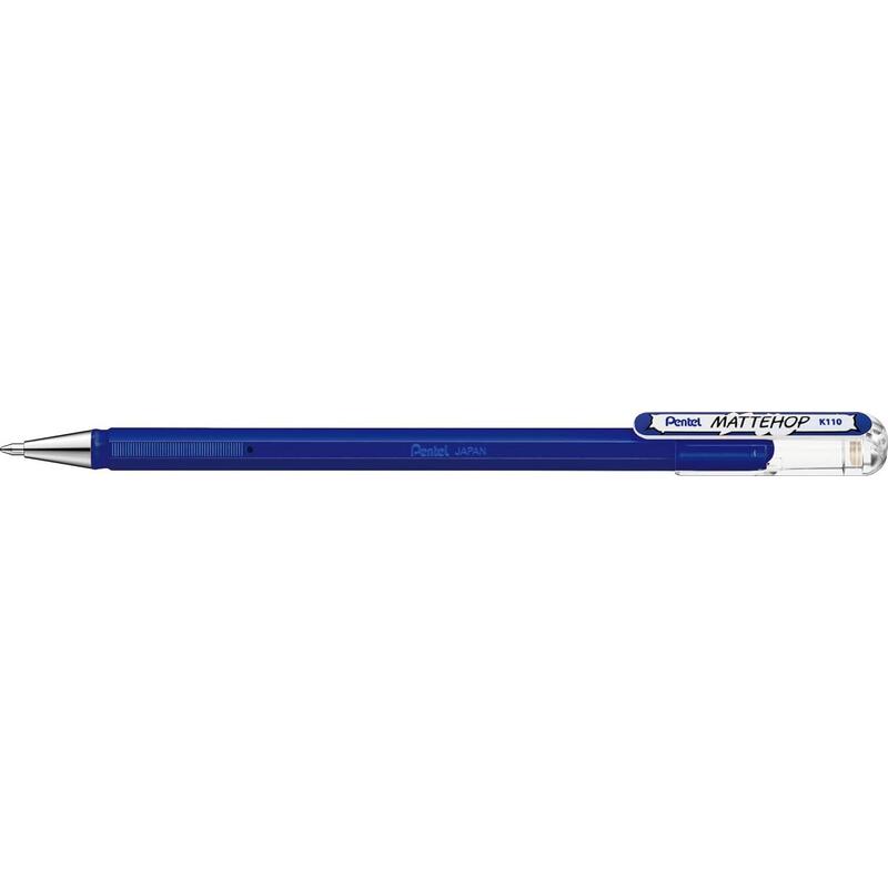 Pack De 12 Unidades Pentel Mattehop Boligrafo De Bola - Punta 1mm - Trazo 0.5mm - Tinta De Gel Opaca - Fabricado Con