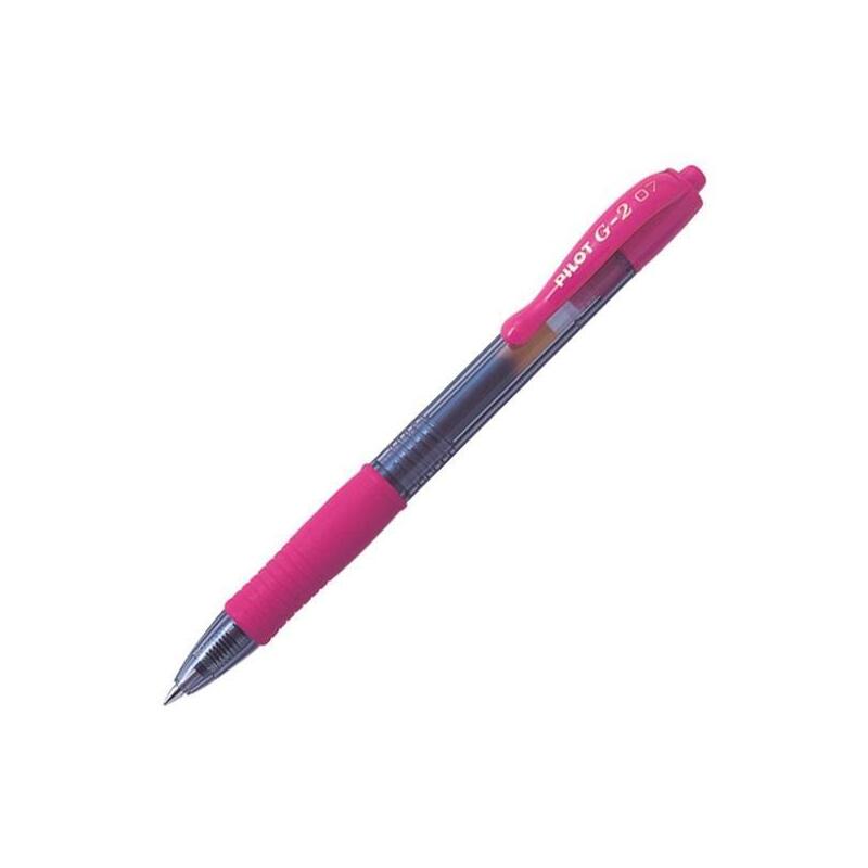 Pack De 12 Unidades Pilot Bolígrafo Tinta De Gel Azul G-2 Retráctil 0.7 Rosa