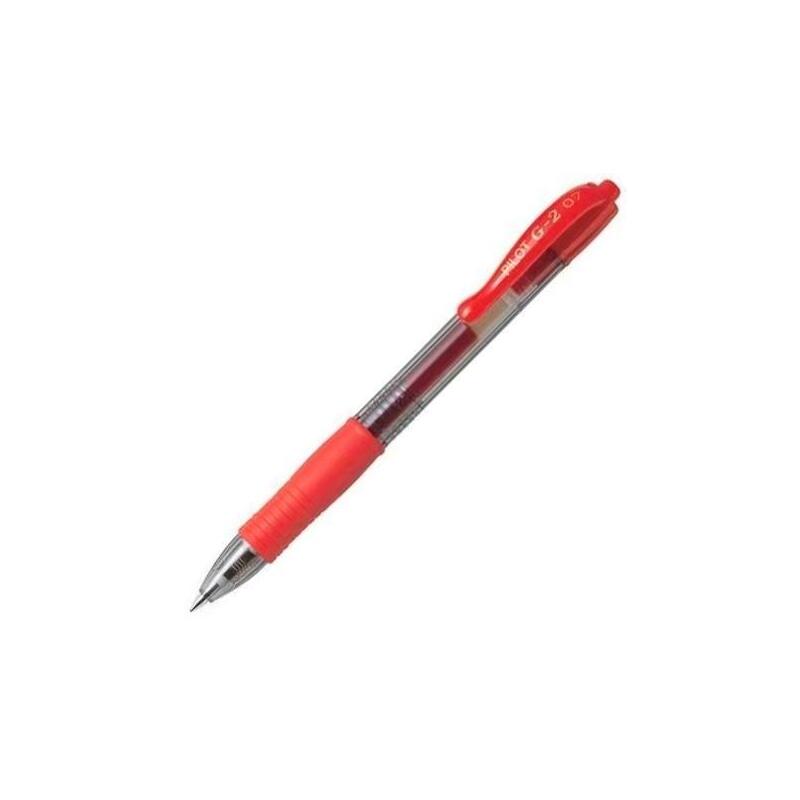 Pack De 12 Unidades Pilot Bolígrafo Tinta De Gel G-2 0.7 Retráctil Rojo