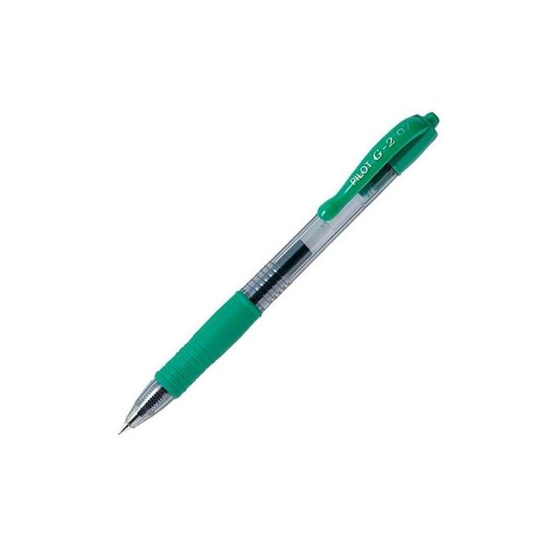 Pack De 12 Unidades Pilot Bolígrafo Tinta De Gel G-2 0.7 Retráctil Verde