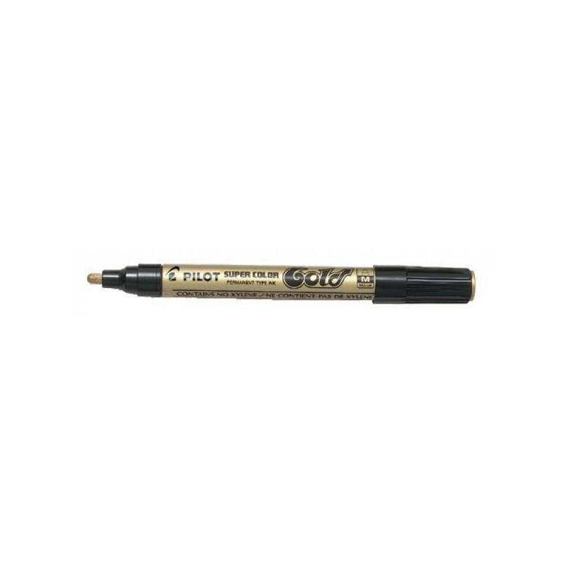 Pack De 12 Unidades Pilot Super Color Rotulador Permanente - Punta De 4,5mm De Poliacetal - Tinta Muy Densa Y Opaca -