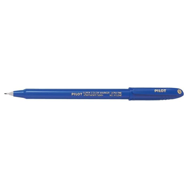 Pack De 12 Unidades Pilot Super Color Rotulador Permanente Ultra Fino - Punta De Poliacetal 1mm - Libre De Xileno -