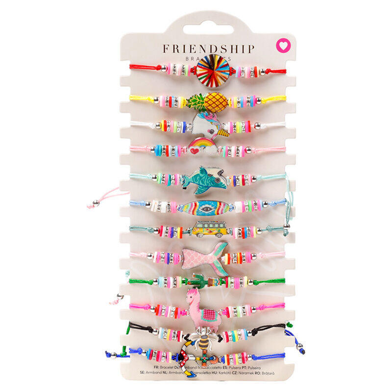 Pack De 12 Unidades - Pulsera Boho Playa Personajes Surtido