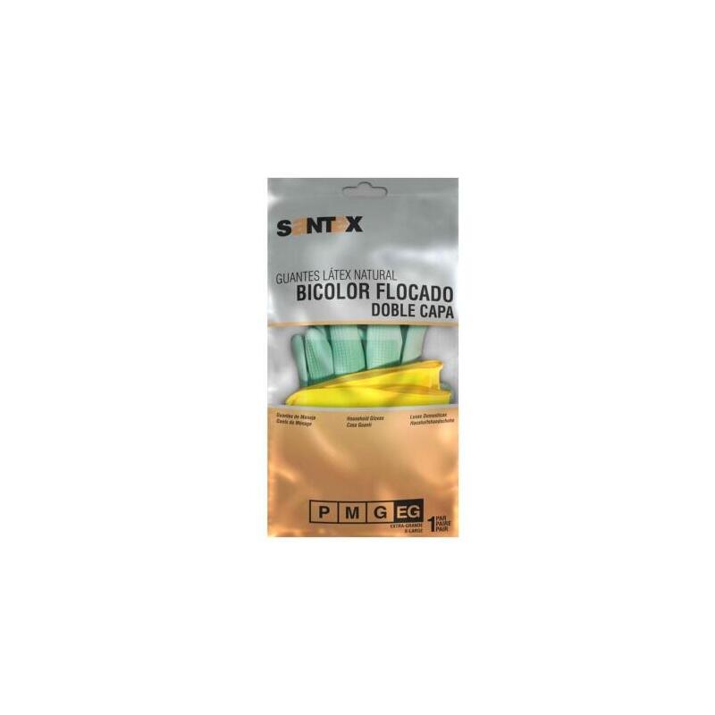 Pack De 12 Unidades Santex Guantes De Latex Talla M - Doble Capa - Interior Algodon Flocado - Palma Y Dedos