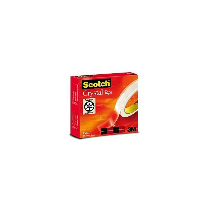 Pack De 12 Unidades Scotch Magic Cinta Supertransparente Crystal 600 19x66 Caja Individual (7100027400, Sistituye 600/196n)