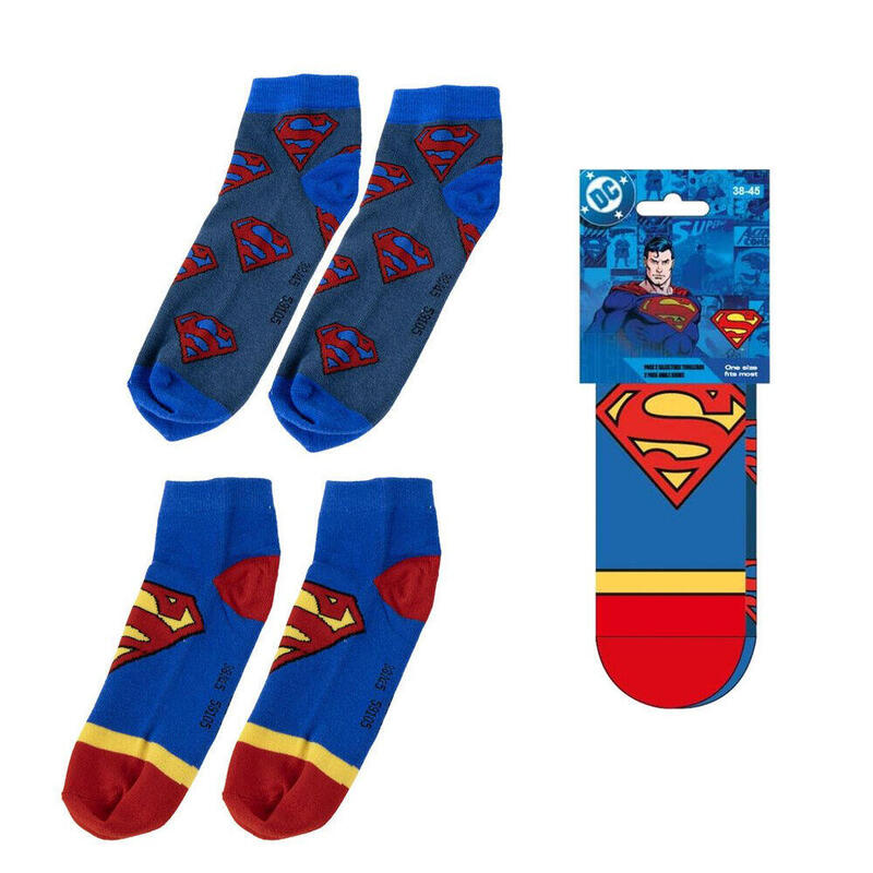 Pack De 12 Unidades - Set 2 Pares Calcetines Superman Dc Comics Adulto