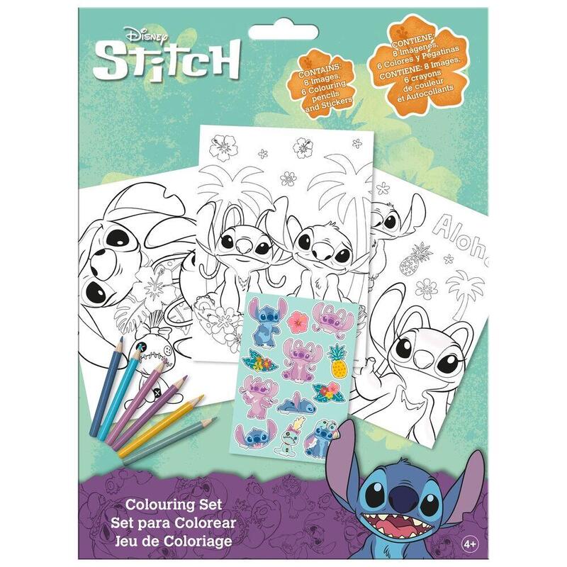 Pack De 12 Unidades - Set Colorear Pegatinas Stitch Disney